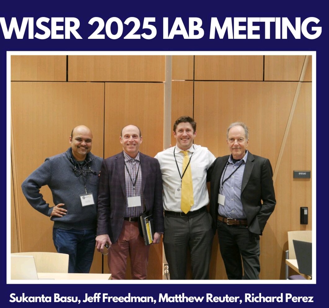 Sukanta Basu, Jeff Freedman, Matthew Reuter, and Richard Perez at the WISER 2025 Industry Advisory Board meeting